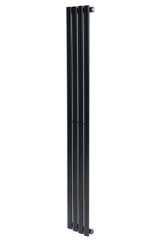 Вертикальний дизайнерський радіатор опалення Arttidesign Rimini 4/1800 чорний матовий, Чорний матовий