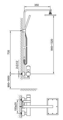 Душова система Kohlman Foxal chrome QW276F, Хром