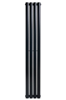 Вертикальный дизайнерский радиатор отопления Arttidesign Rimini 4/1800 чёрный матовый, Черный матовый