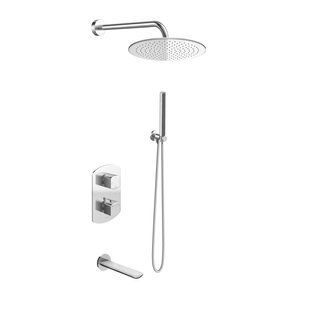 Душевая система Kohlman Foxal 25 chrome с термостатом + BOX скрытого монтажа KPL-QW433FR25, Хром