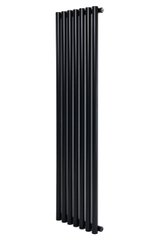 Вертикальный дизайнерский радиатор отопления Arttidesign Matera 7/1800 чёрный матовый, Черный матовый
