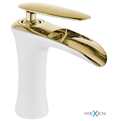 Смеситель для умывальника Mexen Lyra White Gold низкий MEX-745300-25, Белый