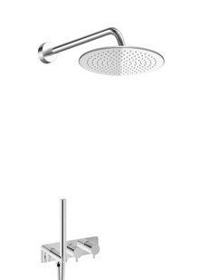 Душова система Kohlman Axel 30 chrome з термостатом + BOX прихованого монтажу KPL-QW265A30, Хром