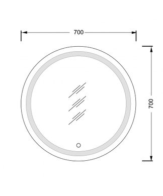 Зеркало Мойдодыр с LED подсветкой Sunny 70x70 S с сенсором, Белый