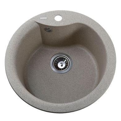 Кухонна мийка гранітна Globus Lux Orta мигдаль 485мм-А0008, Терра