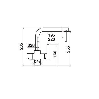 Смеситель для кухни на две воды GRB Kitchen Black 51831512, Черный