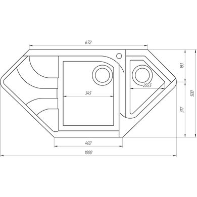 Гранитная мойка Globus Lux Garda белый 1000x500мм-А0007 000008750, Белый