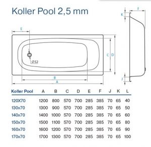 Ванна стальная Koller Pool 170x70 B70E1200E