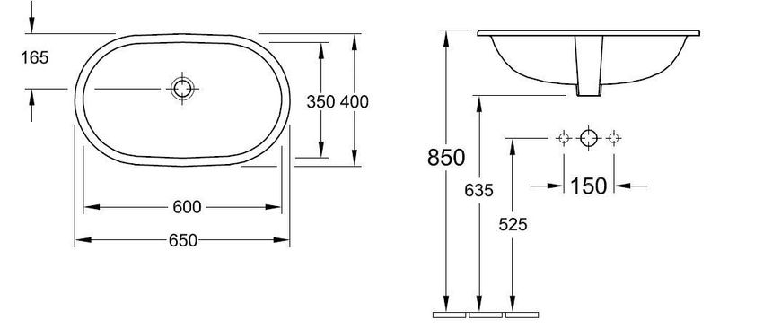 Умывальник Villeroy & Boch O.Novo 60X35 41626001, Белый