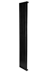 Дизайнерский вертикальный радиатор отопления Arttidesign Livorno 5/1800 чёрный матовый, Черный матовый