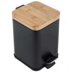 Корзина для мусора Yoka Sido Black Bamboo 3л. для ванной комнаты CH.SIDO-BLK, Черный матовый
