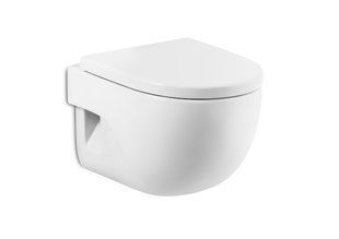 Унитаз подвесной Roca Meridian-N Compacto укороченный A34H248000 с сидением Soft Close, Белый