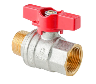 Кран кульовий ГШМ Koer Extreme KE.218-25 - 1" FM ручка "метелик" червона KR5761