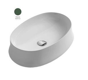 Умивальник Simas Sharp 60x42 см Mirto matt SH04MM, Зелений матовий