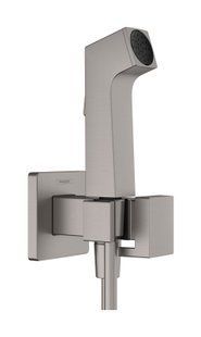 Набір гігієнічного душу (запірний вентиль) Hansgrohe E EcoSmart+ на змішану воду Brushed Black Chrome 29233340, Шліфований чорний хром