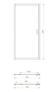 Душові двері Dusel FA516 90x190, Універсальна, прозорий, хром