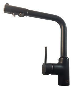 Смеситель для кухни с подключением фильтра черный шпилька &Oslash;35 Gappo 1/8 G4390-10, Черный матовый