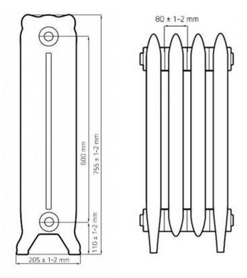 Чугунный радиатор Demir Dokum Nostalgia 600 (8 секций) N-600/180-8