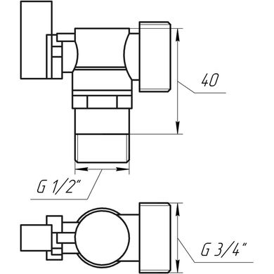 Кран шаровый угловой для стиральной машины Solomon 1/2″х3/4″ A7172 000000702