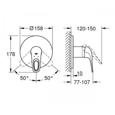 Змішувач для душу Grohe Eurostyle 24048003, Хром