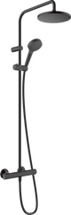 Душевая система Hansgrohe Vernis Blend Showerpipe 200 1jet EcoSmart с термостатом Matt Black 26089670, Черный матовый