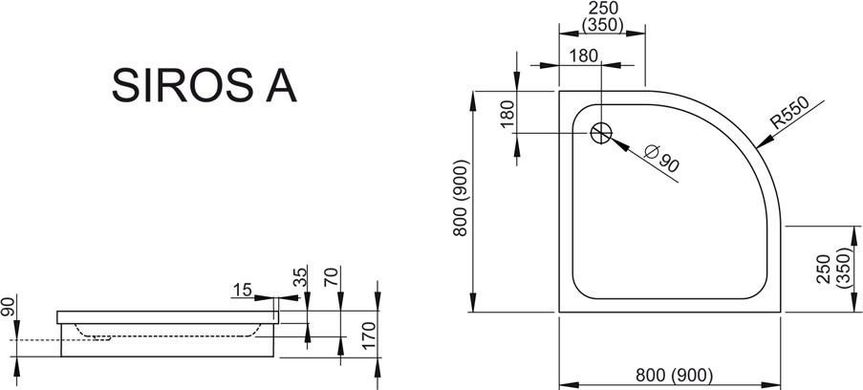 Душевой поддон Radaway Siros A 80x80 SBA8817-1