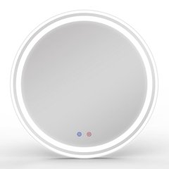 Зеркало круглое 60*60см с подсветкой, диммером, зеркалам подогревом Volle 16-21-600, Белый матовый
