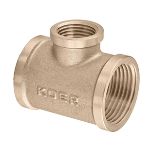 Тройник редукционный Koer Kf.T100810F.Wn - 1"х3/4"x1" FFF без никеля MX1531