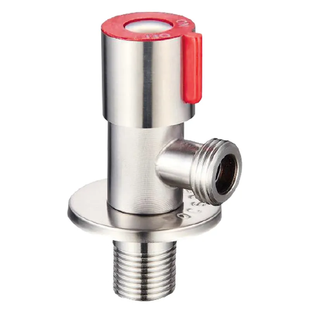 Кран для подключения сантехприборов Mixxus VAL-02-1/2x1/2 из нержавеющей стали (крас.)(Уп.Блистер) MI6118