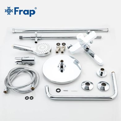 Душевая система Frap F2441 с поворотным изливом, белый/хром, Хром