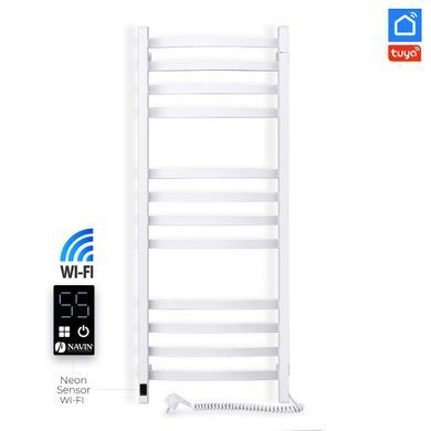 Электрический полотенцесушитель Navin Avalon 480x1200 Sensor с Wi-Fi правая, белая 12-112033-4880, Белый, Правое, Электронный