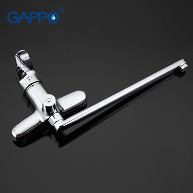 Смеситель для ванны длинный гусак Ø35 Gappo Vantto 1/8 G2236, Хром
