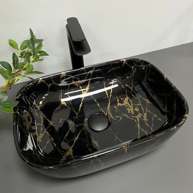 Умывальник VBI Ravenna marble black накладной VBI-011207, Черный