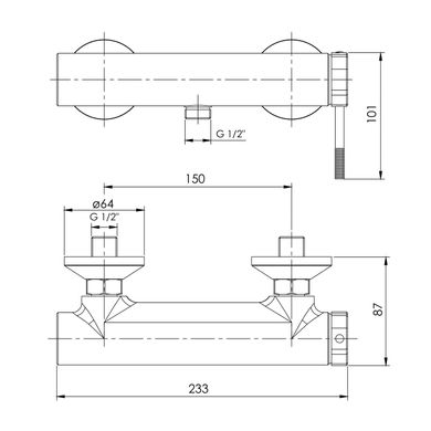 Змішувач для душа Imprese Brenta ZMK081906080 нікель