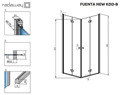 Душевая кабина Radaway Fuenta New KDD-B 90Lx80Rx200 384071-01-01L+384070-01-01R