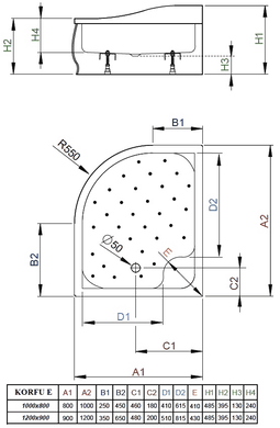 Душовий піддон Radaway Korfu E 120x90 4E91240-03R