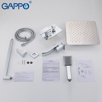 Душевая система скрытого монтажа Gappo G7107, излив - переключатель на лейку, 3-функции, хром, Хром