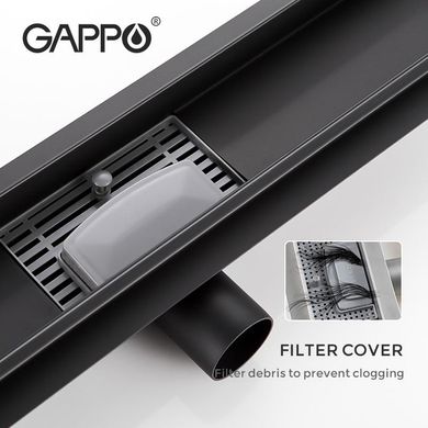 Душевой канал Gappo G87007-36, 70х700 мм, нержавеющая сталь, черный