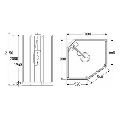 Душевая кабина Ido Showerama 10-5 100x100 558.486.00.1, Белый, прозрачный, белый