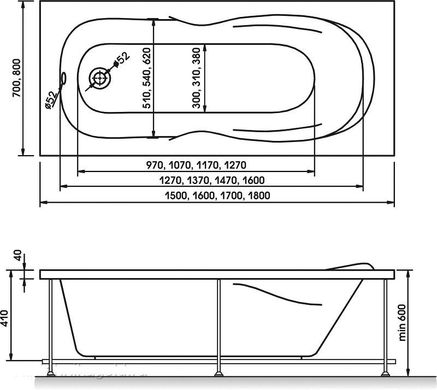 Ванна акрилова Koller Pool Delfi 180x80