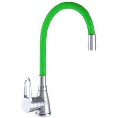 Смеситель для кухни Wezer SOP4-R045-GREEN с гибким изливом, зеленый, Цветной
