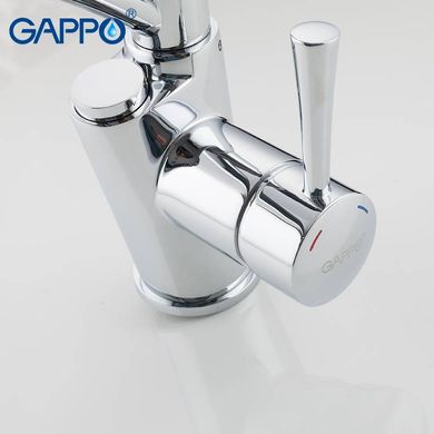 Смеситель для кухни с подключением фильтра черный/хром шпилька Ø35 Gappo 1/8 G4398-11, Хром