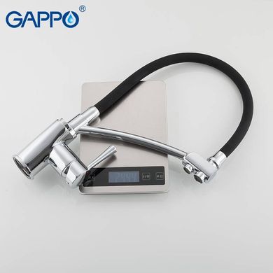 G4398-11 Змішувач для кухні з підключенням фільтра чорний/хром шпилька Ø35 Gappo 1/8, Хром