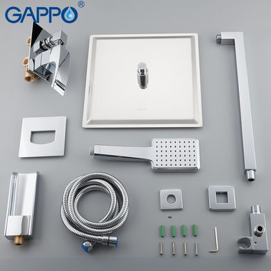 Душевая система скрытого монтажа Gappo G7107-20, излив - переключатель на лейку, 3-функции, хром, Хром