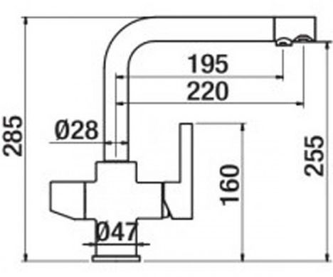 Змішувач для кухні на дві води GRB Kitchens 51831510, Хром