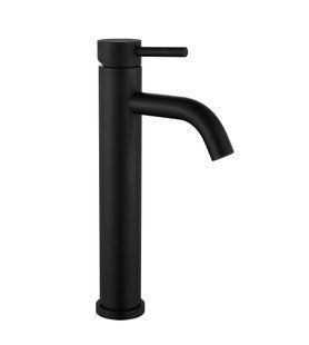 Смеситель для умывальника Wezer EKO11C-01-BLACK высокий, Черный матовый