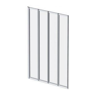 Шторка для ванны Am.Pm Like поворотно-складная 100x140 см хром матовый WU80BS-100-140CT, Универсальная, прозрачный, хром матовый