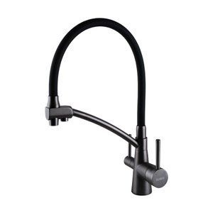 Смеситель для кухни под осмос Globus Lux GLLR-0700-11-graphite, Черный матовый