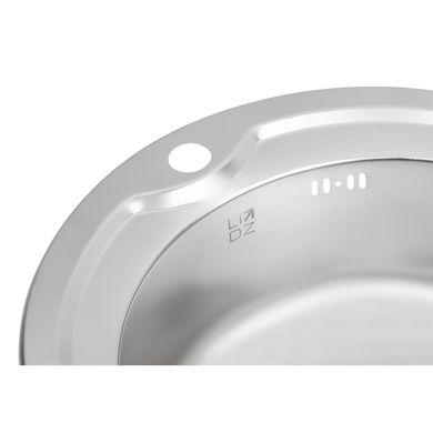 Кухонна мийка Lidz 510-D 0,6 мм Satin (LIDZ510D06SAT), Satin