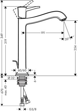 Смеситель для раковины Hansgrohe Metropol Classic 31303000, Хром